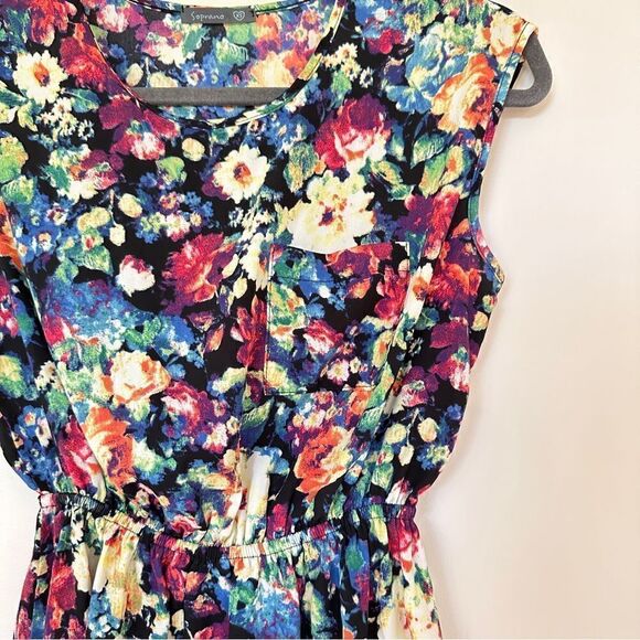 Soprano Colorful Floral Sleeveless Mini Fit And Flare Dress XS - Picture 12 of 14